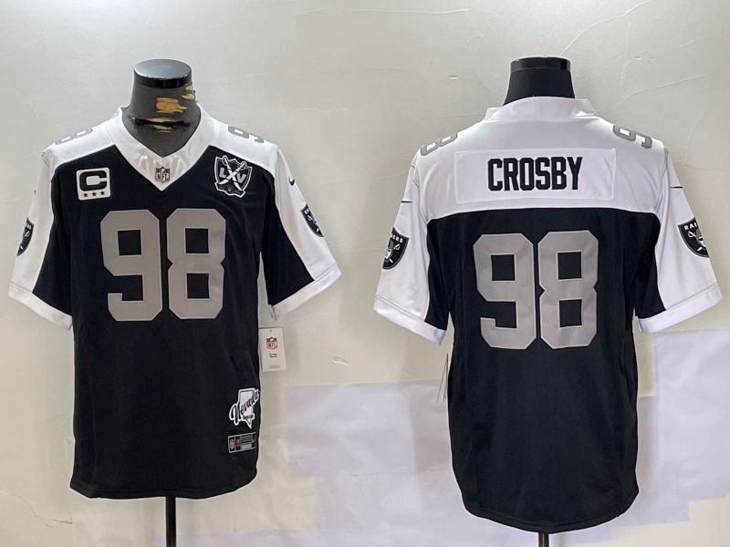Men Oakland Raiders #98 Crosby Black Thanksgiving five generations 2024 Nike Limited NFL Jersey style 2->youth nfl jersey->Youth Jersey